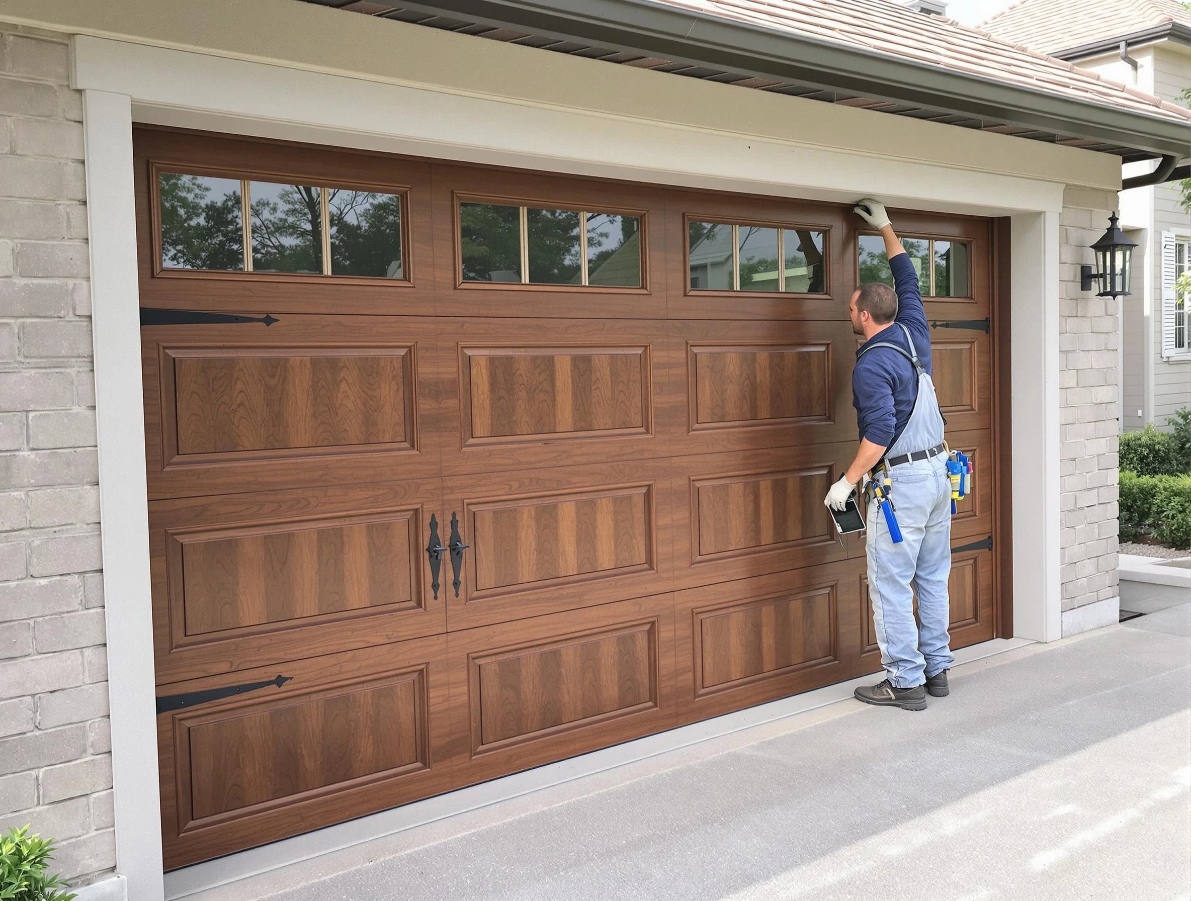 Custom garage door showcase by Woodlake Garage Door Repair in Woodlake
