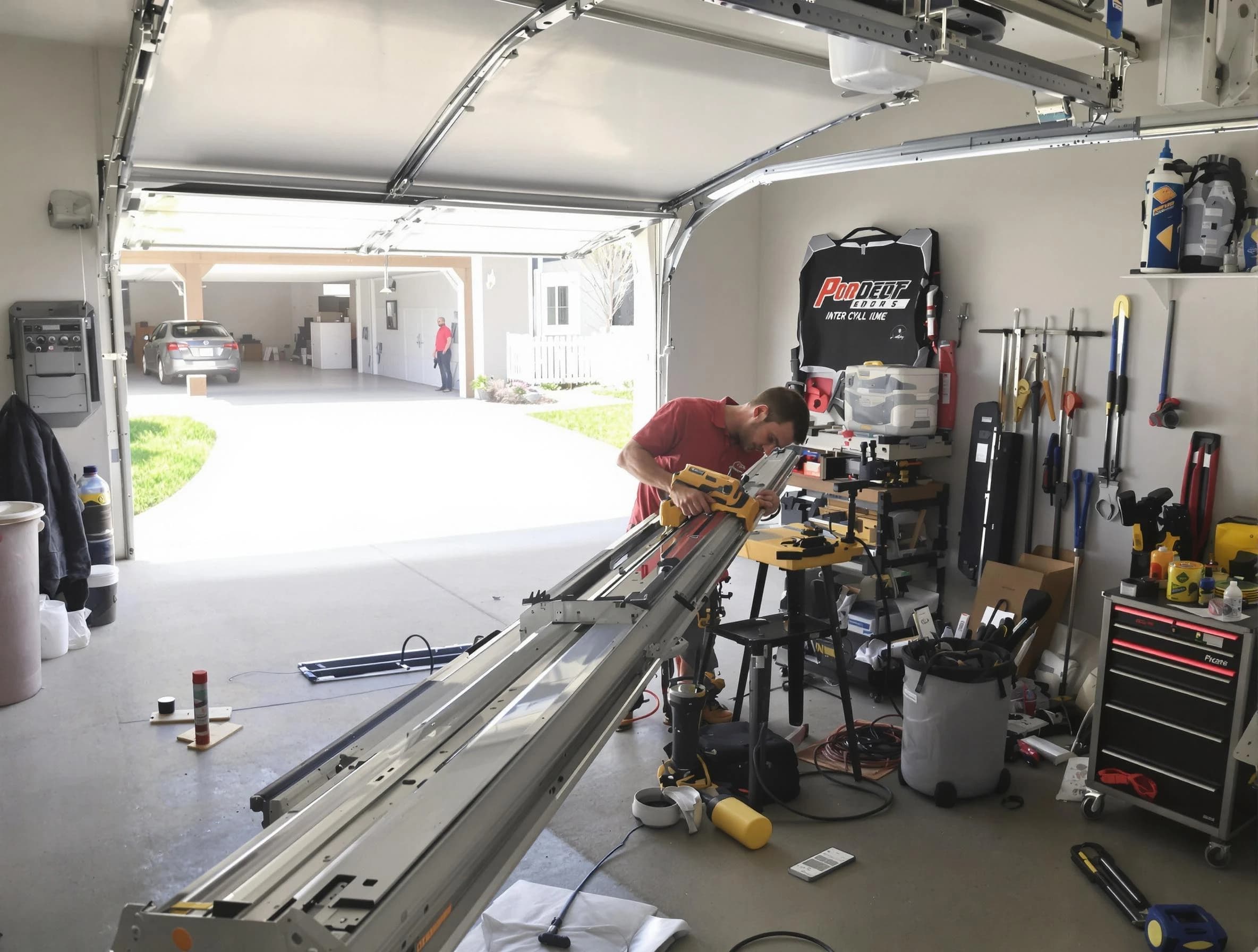 Woodlake Garage Door Repair expert performing track repair in Woodlake