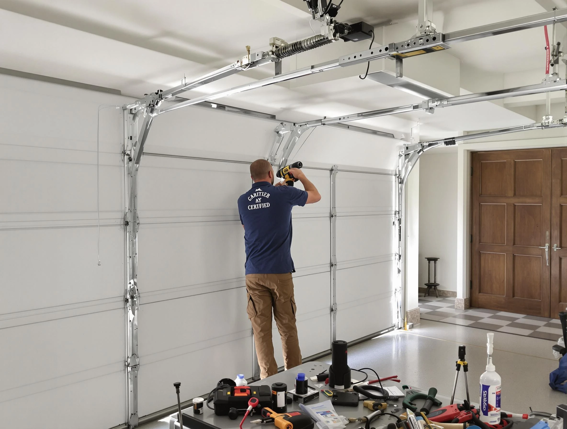 Woodlake Garage Door Repair certified technician performing precision garage door repair in Woodlake