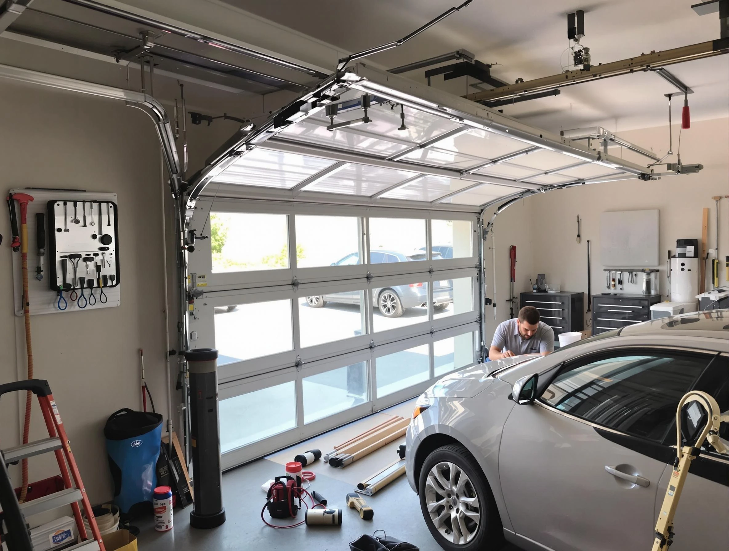 Garage door noise reduction service by Woodlake Garage Door Repair in Woodlake