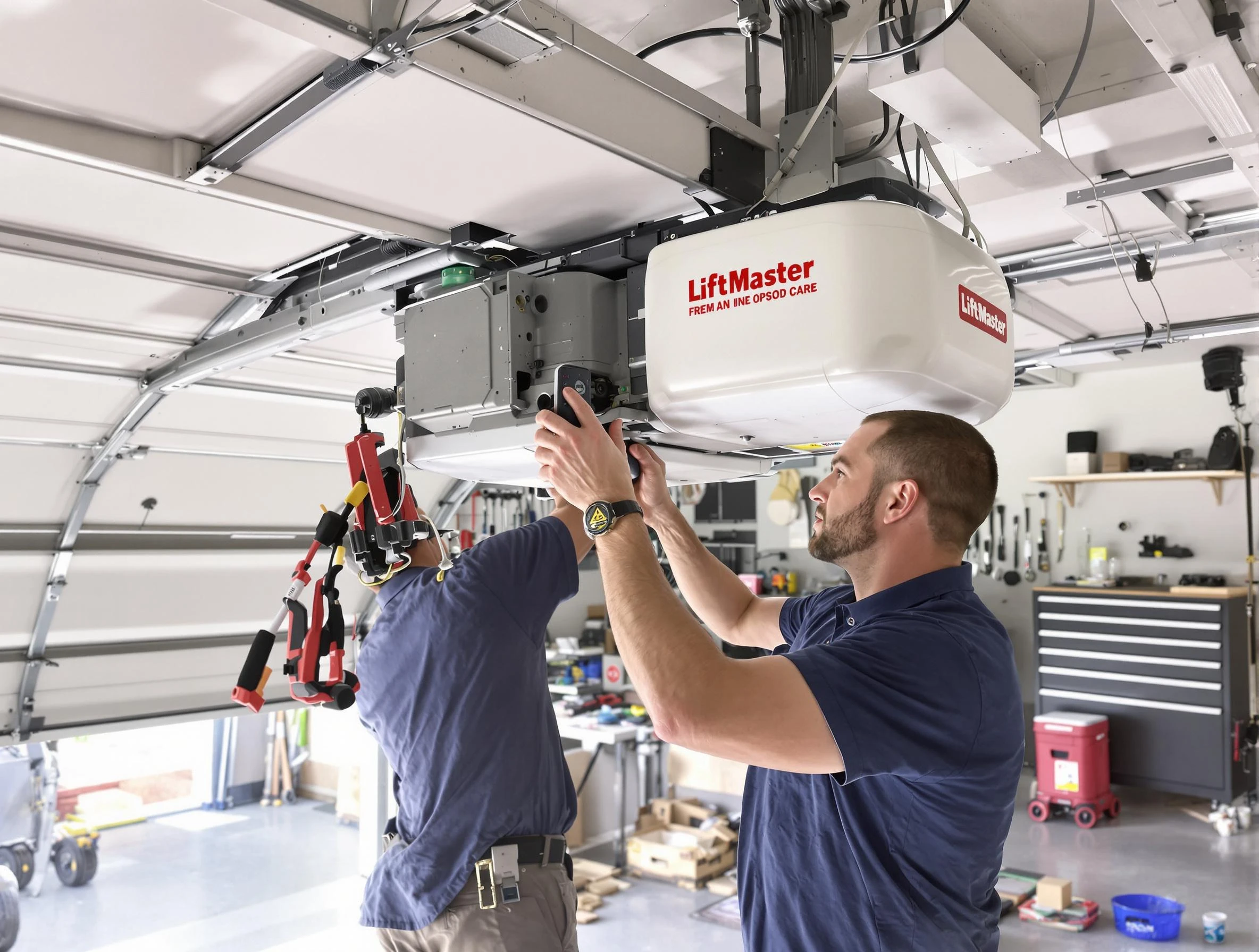 Woodlake Garage Door Repair technician performing advanced diagnostics on garage opener in Woodlake