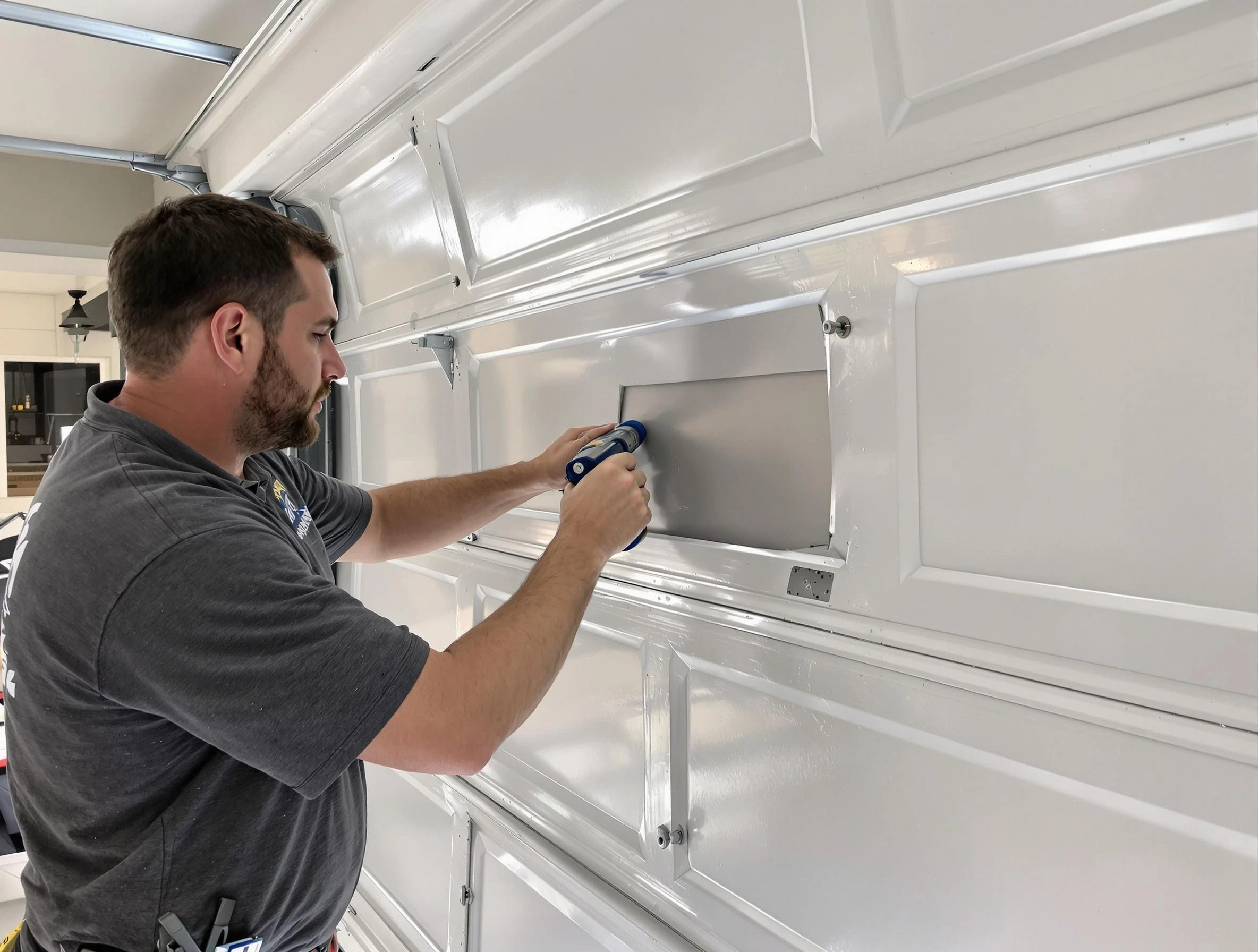 Garage door panel repair by Woodlake Garage Door Repair in Woodlake